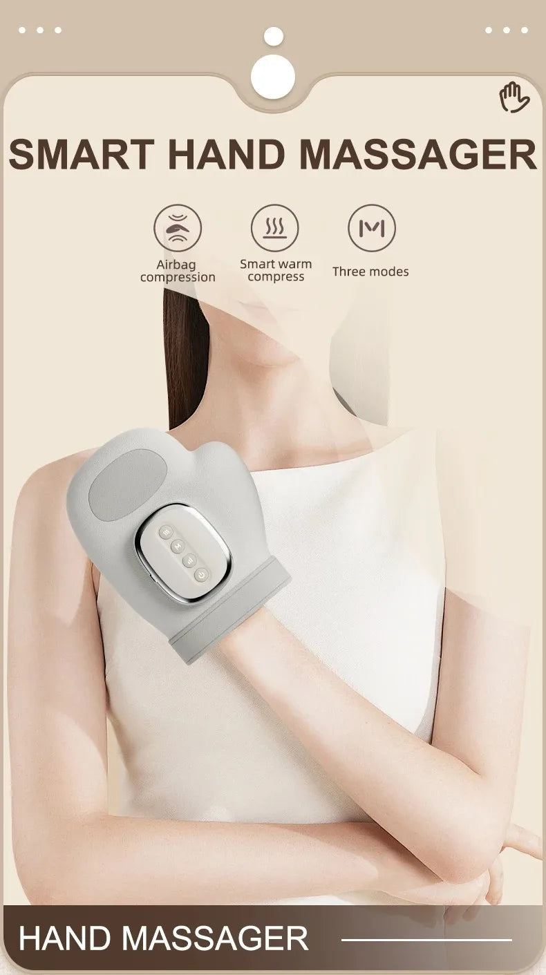 Air-Compression Hand Massager Glove – Full Palm, Finger & Wrist Relief