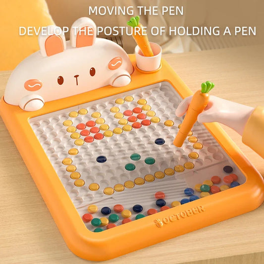 Rabbit Magnetic Drawing Board – Kids’ Bead Art & Doodle Toy