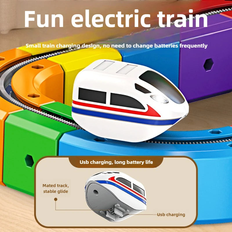 Magic Track Train Building Blocks – Magnetic Rail Maze Toy for Kids