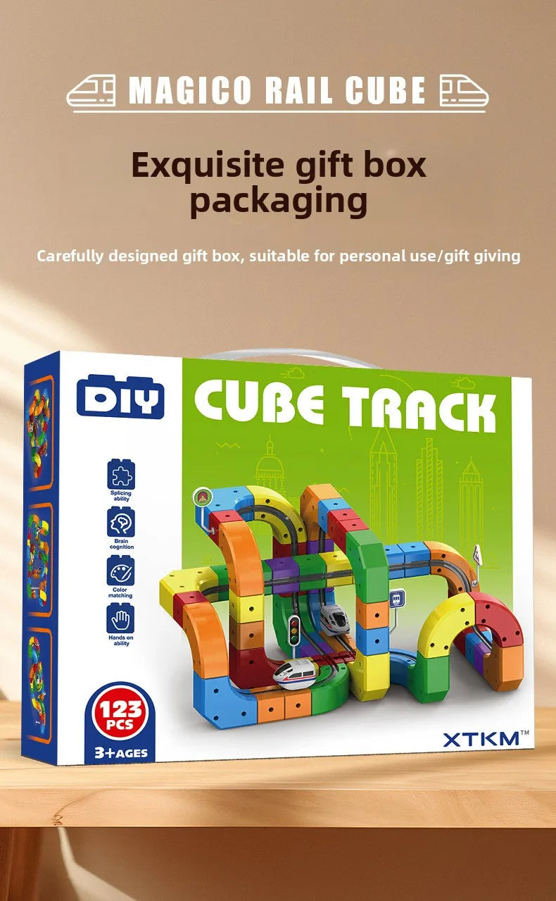 Magic Track Train Building Blocks – Magnetic Rail Maze Toy for Kids