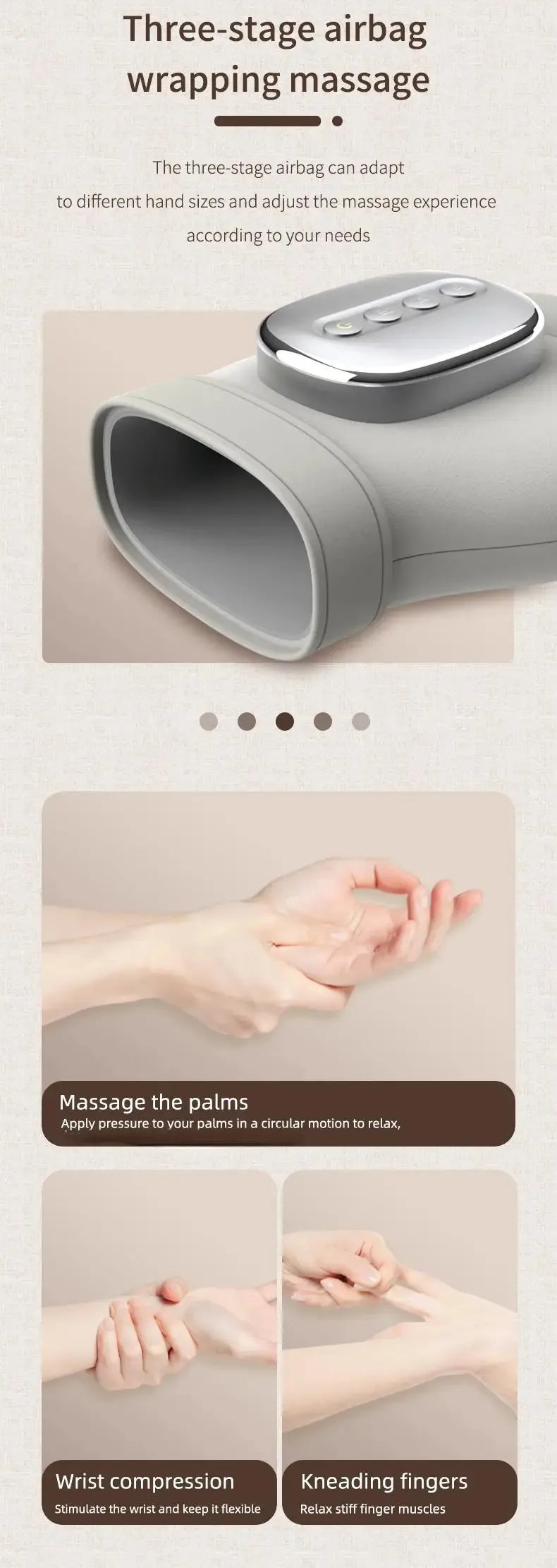 Air-Compression Hand Massager Glove – Full Palm, Finger & Wrist Relief