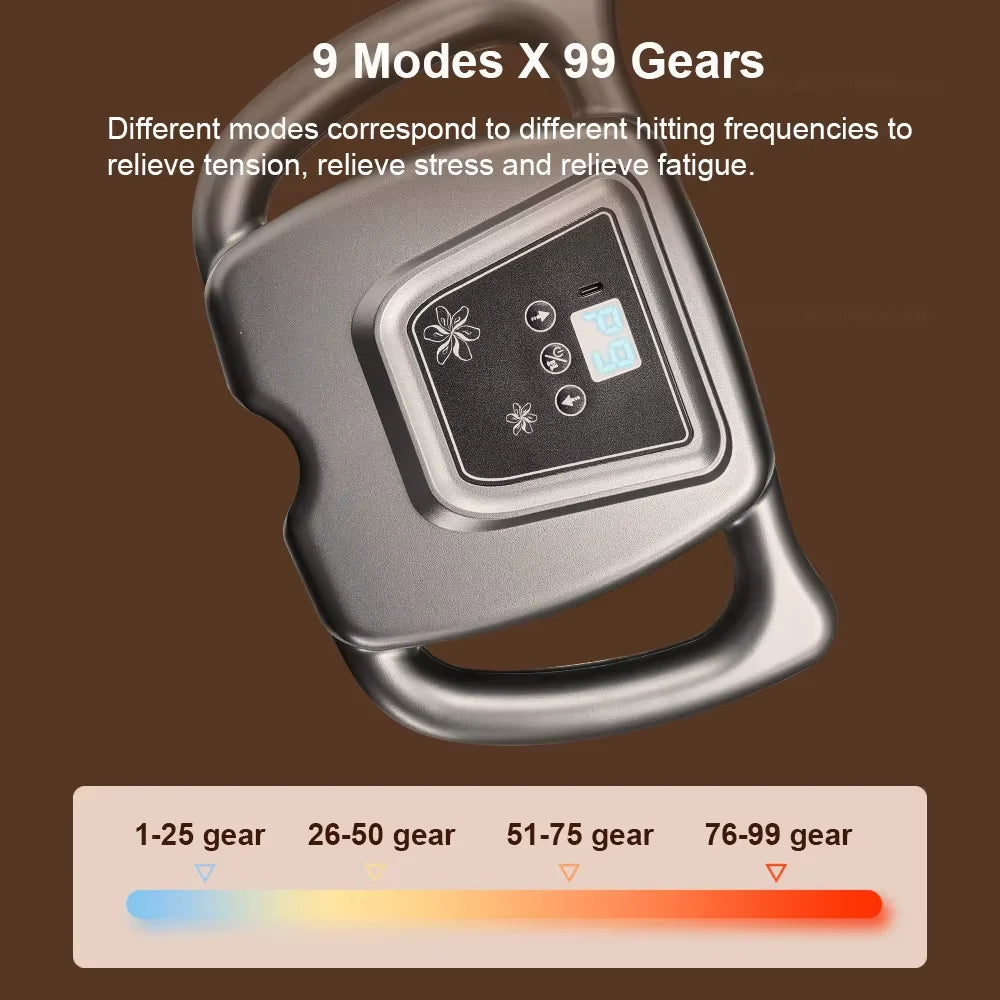 16-Head Deep Tissue Muscle Massage Gun | 9 Modes • 99 Intensity Levels