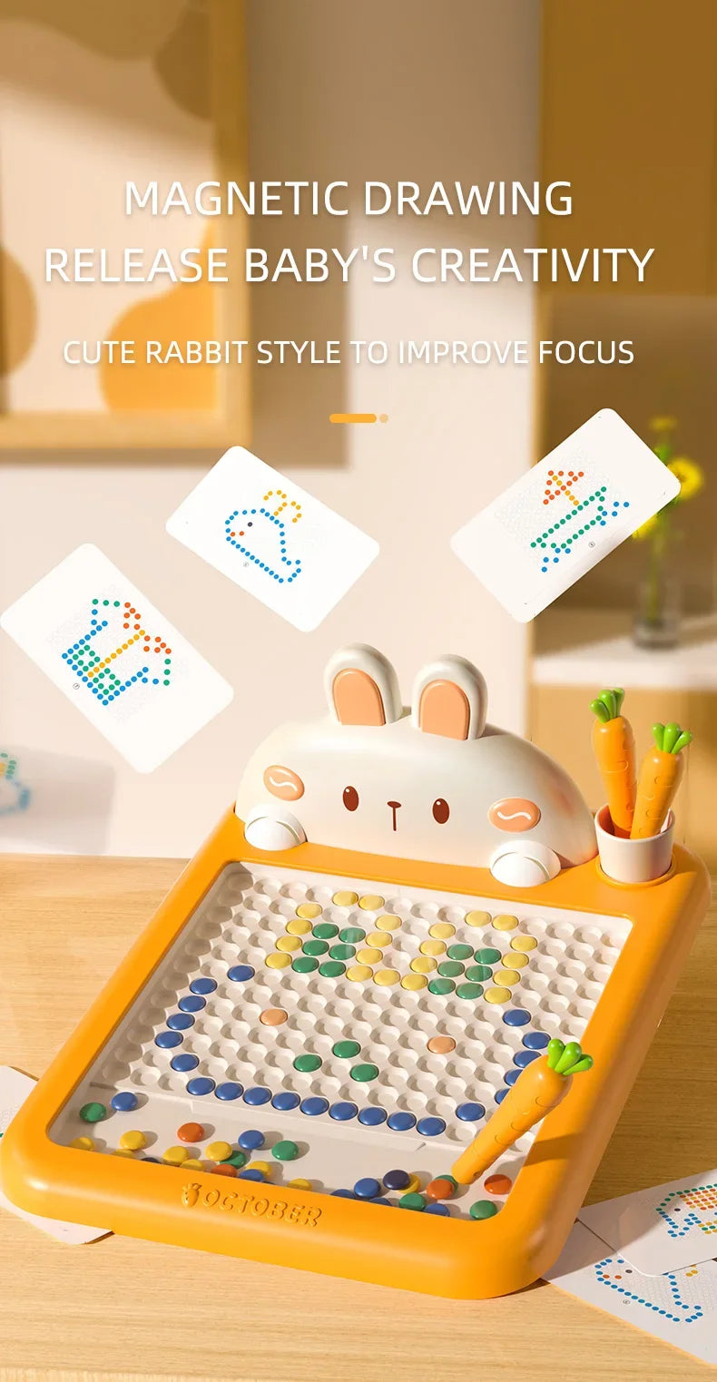 Rabbit Magnetic Drawing Board – Kids’ Bead Art & Doodle Toy