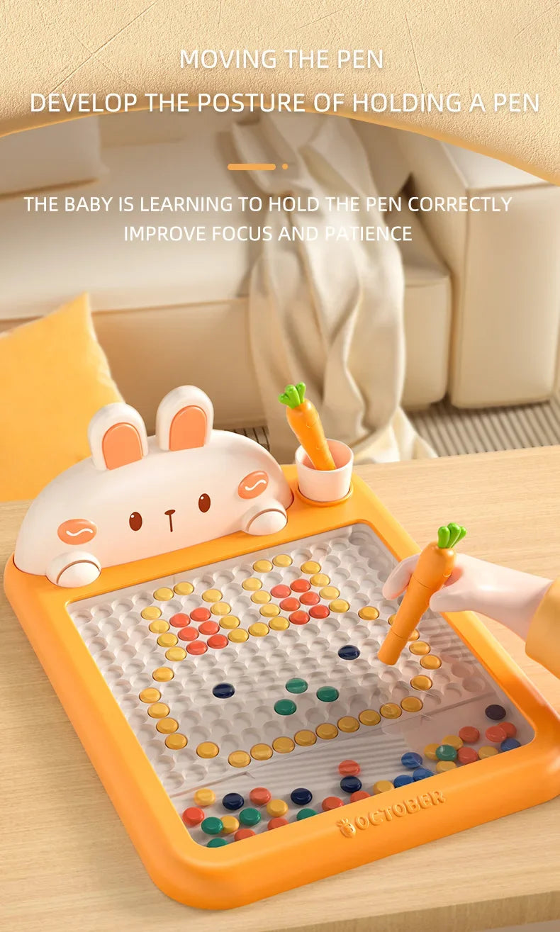 Rabbit Magnetic Drawing Board – Kids’ Bead Art & Doodle Toy