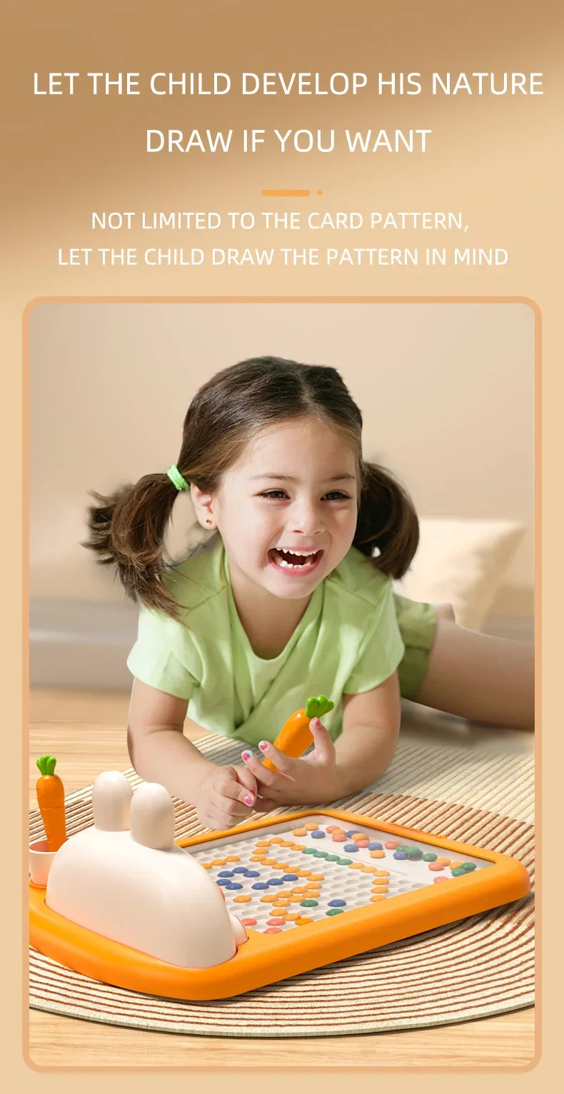 Rabbit Magnetic Drawing Board – Kids’ Bead Art & Doodle Toy