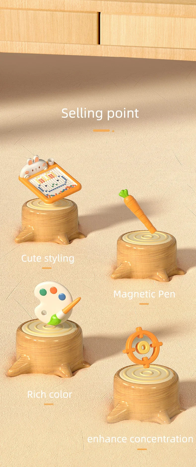 Rabbit Magnetic Drawing Board – Kids’ Bead Art & Doodle Toy