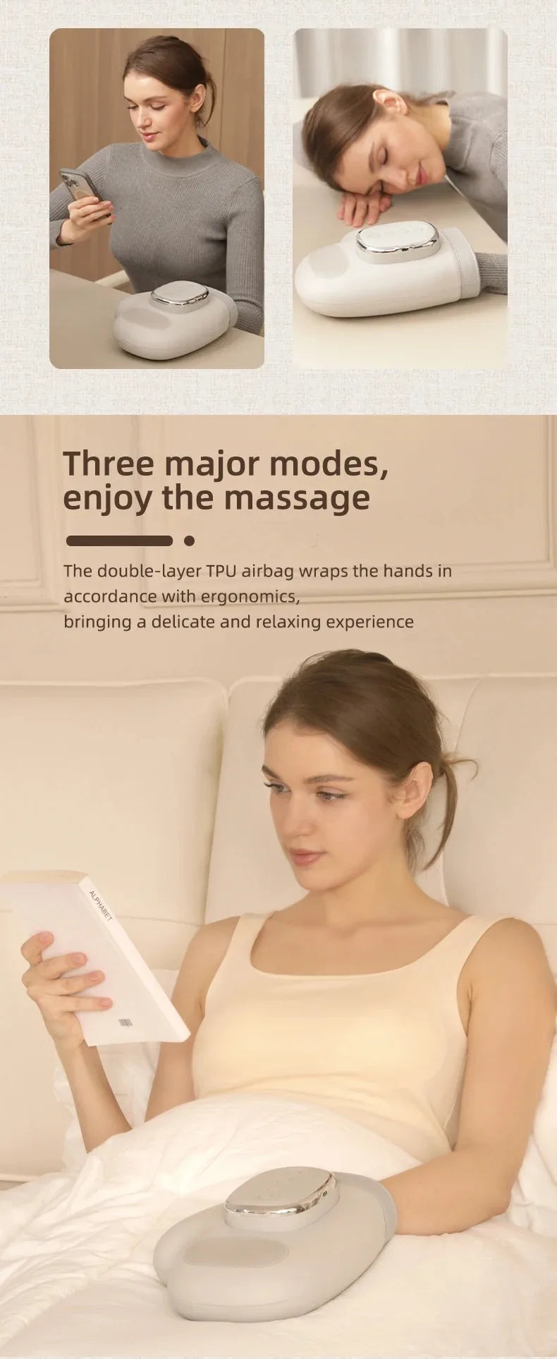 Air-Compression Hand Massager Glove – Full Palm, Finger & Wrist Relief