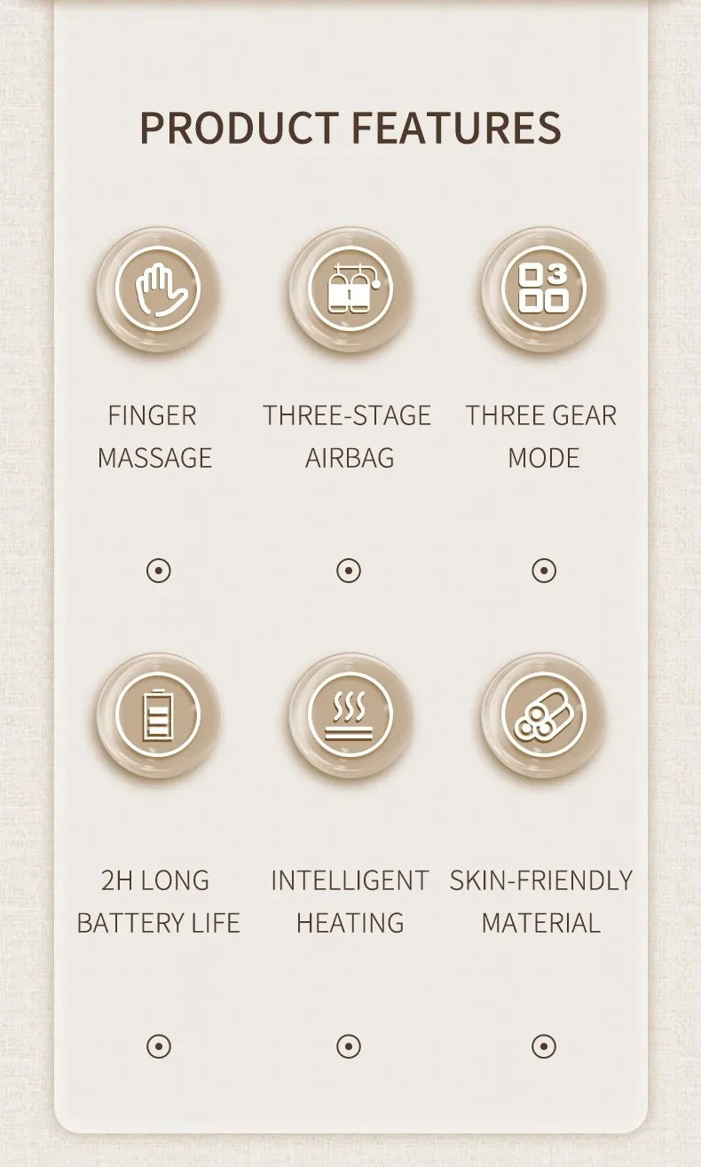 Air-Compression Hand Massager Glove – Full Palm, Finger & Wrist Relief