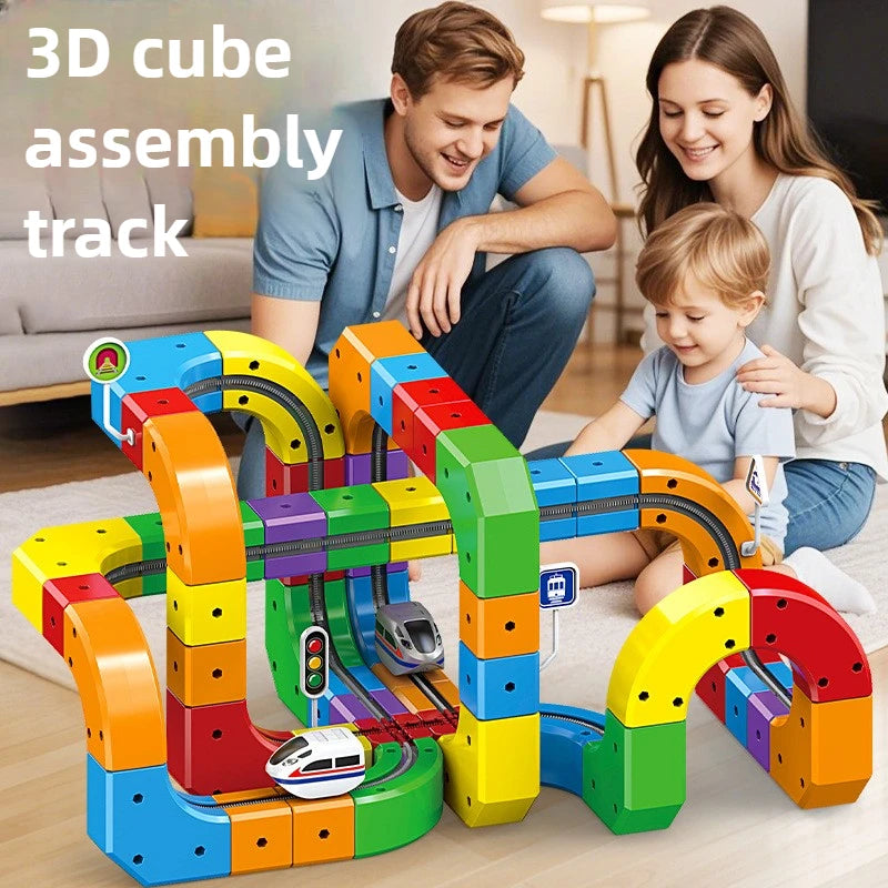 Magic Track Train Building Blocks – Magnetic Rail Maze Toy for Kids