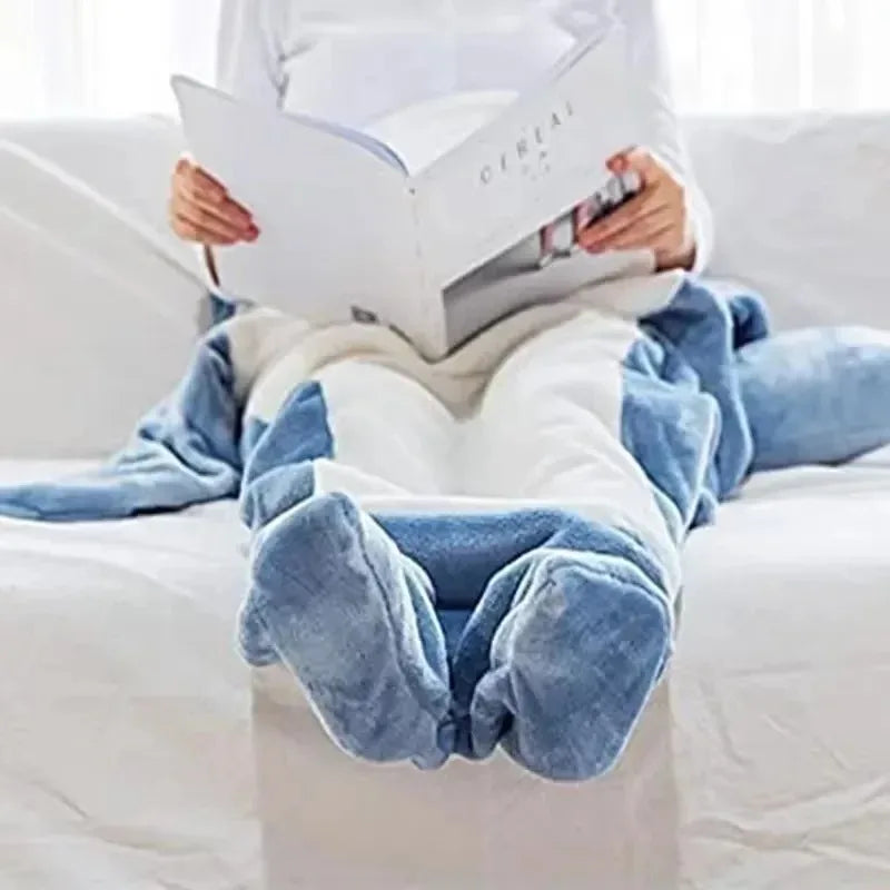 Cozy Shark Hoodie Blanket – Soft Wearable Flannel Blanket for Women & Men