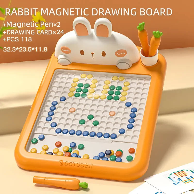 Rabbit Magnetic Drawing Board – Kids’ Bead Art & Doodle Toy