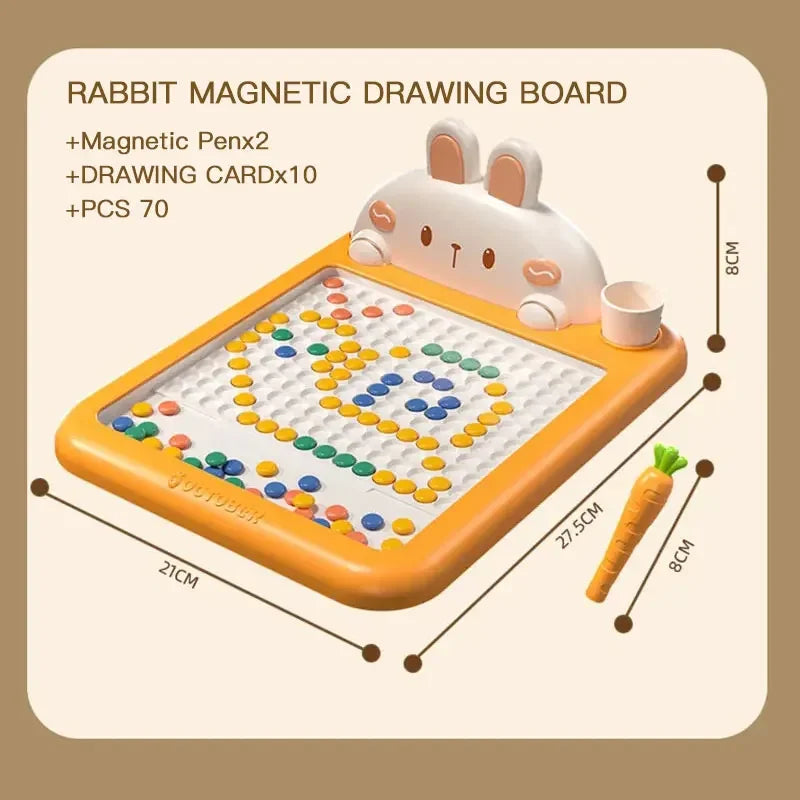 Rabbit Magnetic Drawing Board – Kids’ Bead Art & Doodle Toy