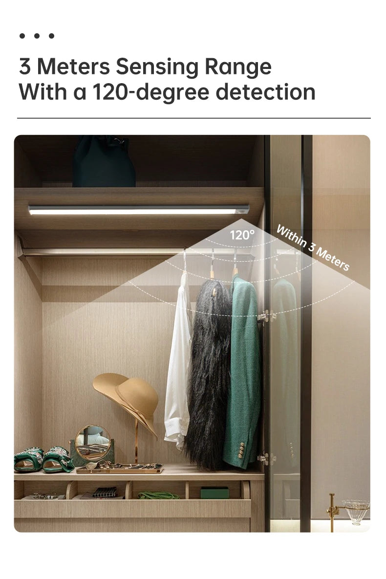 Wireless USB Rechargeable Motion-Sensor LED Light Bar for Home