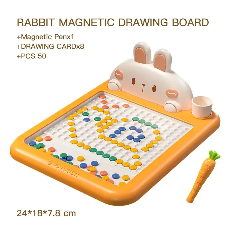 Rabbit Magnetic Drawing Board – Kids’ Bead Art & Doodle Toy