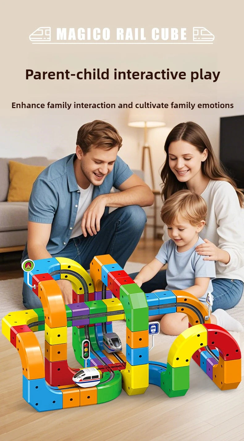 Magic Track Train Building Blocks – Magnetic Rail Maze Toy for Kids