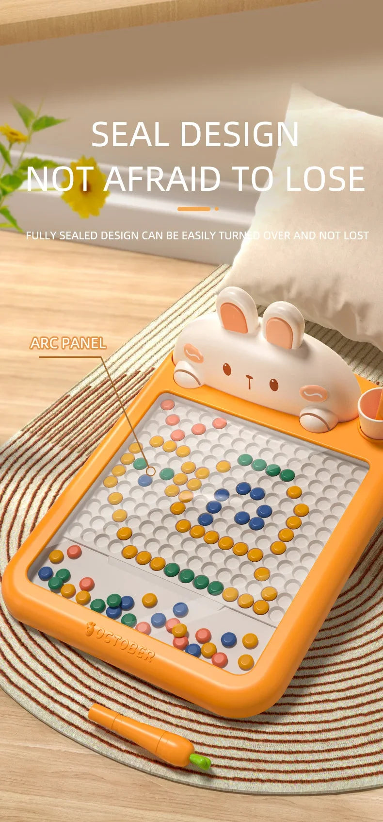 Rabbit Magnetic Drawing Board – Kids’ Bead Art & Doodle Toy